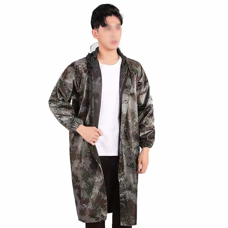 漢盾勞保批發 RAC006 帶反光條單層連體雨衣 拉鏈款