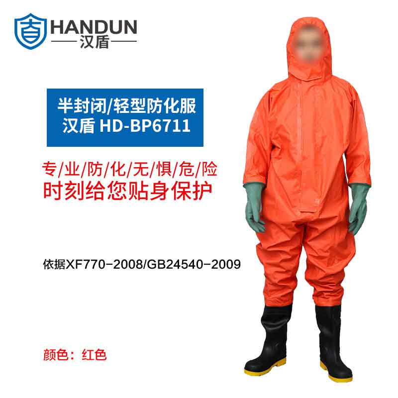 漢盾勞保批發 BP6711 耐酸堿耐油半封閉防化服