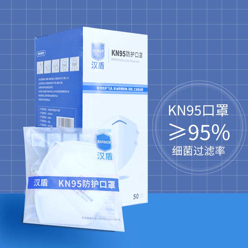 漢盾防護口罩 HD9522 KN95折疊式口罩（頭帶式，不帶閥，獨立裝）